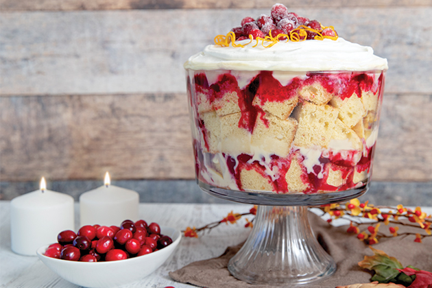 Cranberry Custard Trifle