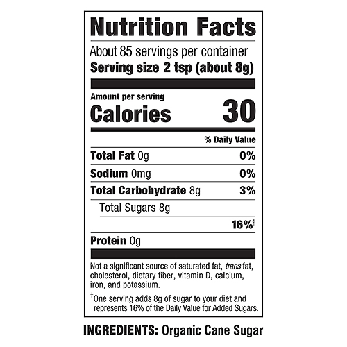 Sugar In The Raw Organic White® In The Raw® Sweeteners