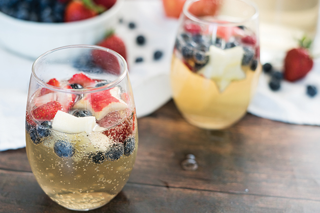 Red, White and Blue Wine Spritzer