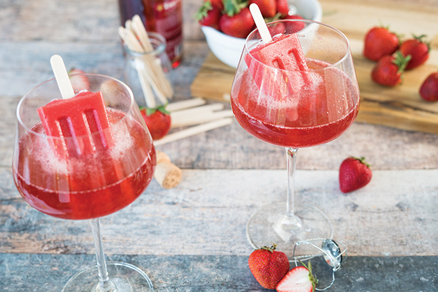 Strawberry Rosé Popsicle Punch