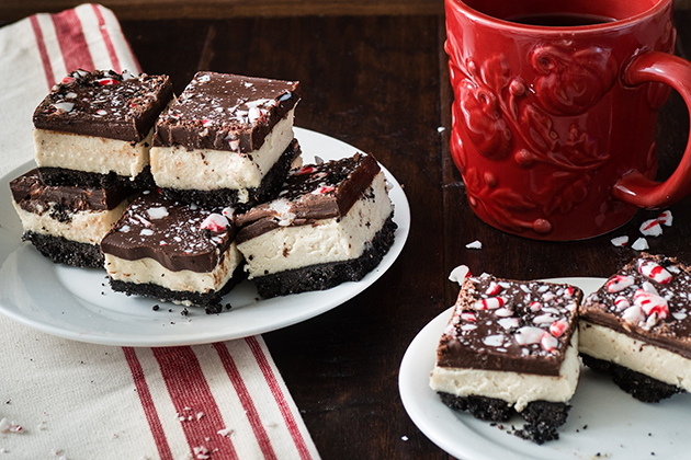 No-Bake Chocolate Peppermint Cheesecake Squares