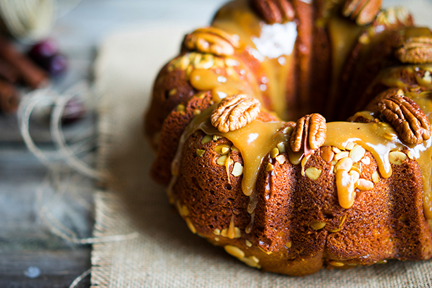 Bourbon-Spiked Pumpkin Pecan Bundt Cake