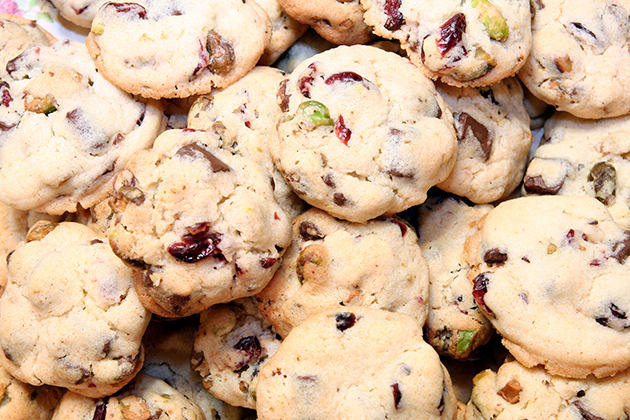 Cherry Pistachio White Chocolate Drop Cookies