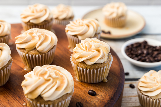 Gluten Free Vanilla-Caramel Latte Cupcakes