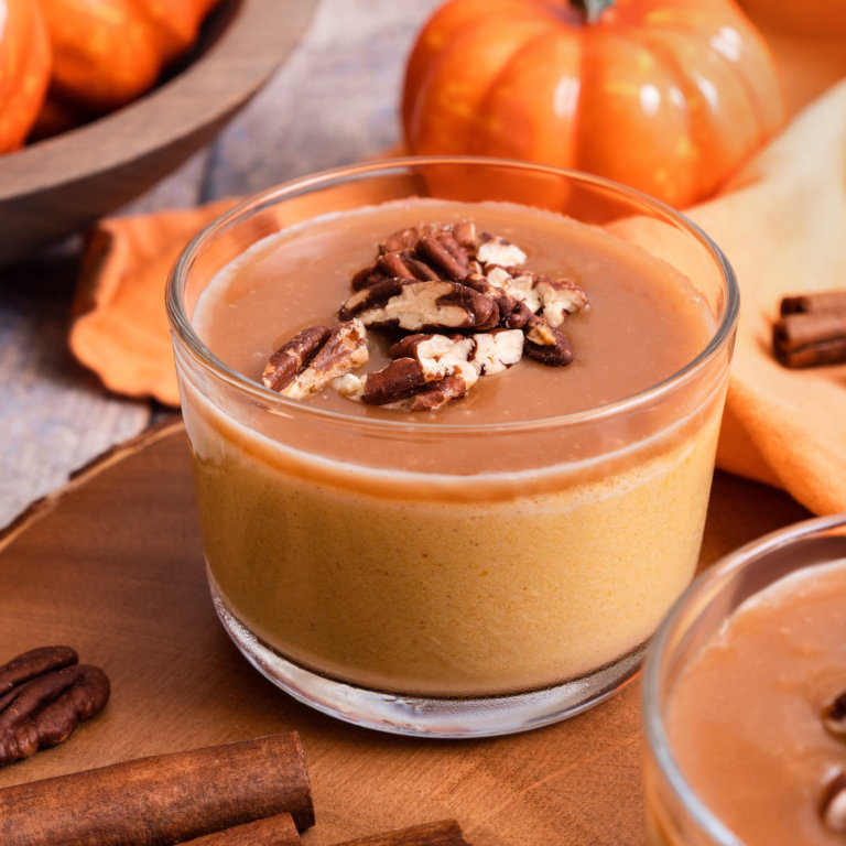 Reduced Sugar Spiced Pumpkin Panna Cotta