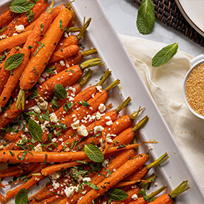 Glazed Baby Carrots with Mint & Feta
