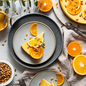 Ricotta Cheesecake With Pine Nuts and Candied Orange