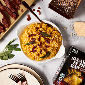 Instant Pot Pumpkin Risotto with Pumpkin Spice Candied Bacon