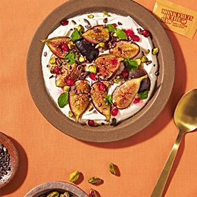 Roasted Figs with Greek Yogurt and Cacao Nibs Roasted Figs with Greek Yogurt and Cacao Nibs